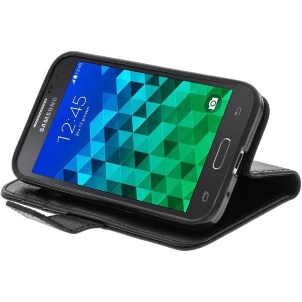 Lompakkokotelo - korttikotelon kansi - Samsung Galaxy Core Prime -puhelimelle - musta Svart