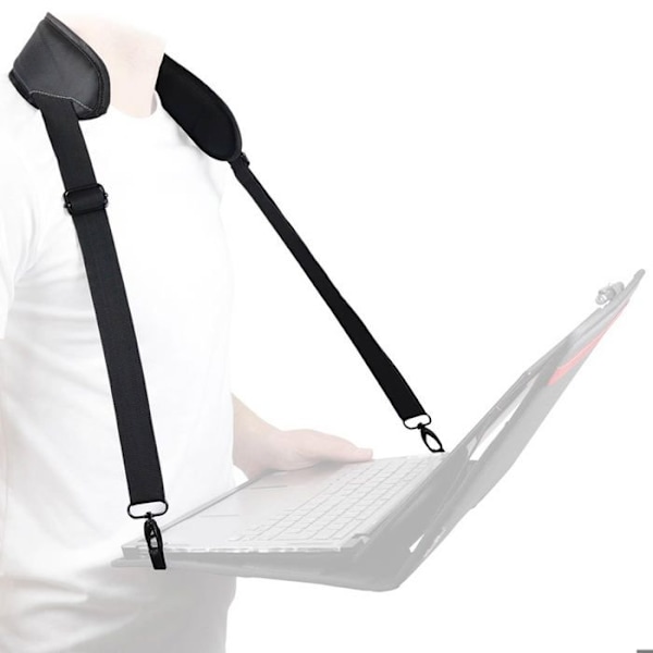 Bandoulière - Mobilis - Ergonomisk - Svart - Polyester 1680D - Justerbar längd 105-165 cm Svart