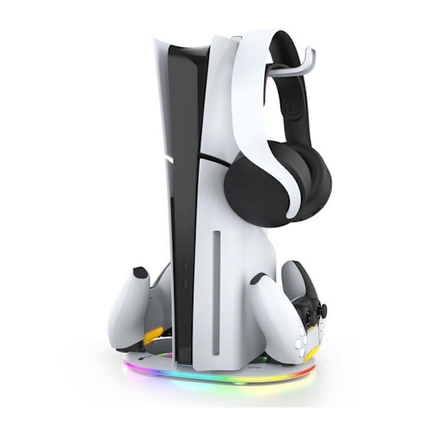 Vertikal RGB-ladestøtte til PS5 / PS5 Slim / PS5 Pro Ipega Hvid Vit