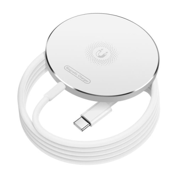 Trådløs oplader - XO - 15W - Qi-kompatibel - Hurtig opladning - USB-C Vit