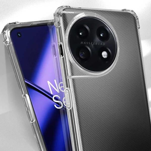 Kotelo OnePlus 11:lle - AVIZAR - Pehmeä silikoni - Vahvistettu kulma - Iskunkestävä läpinäkyvä Vit