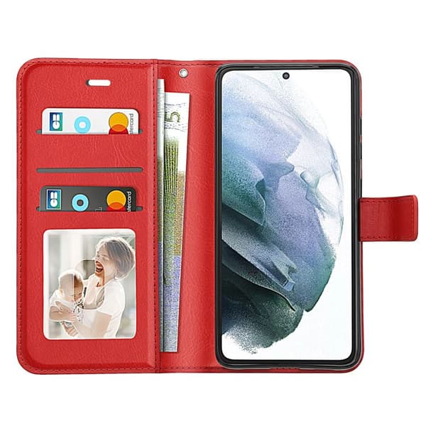 Pungetui til Samsung Galaxy S21 med håndledsrem Mayaxess Rød Röd