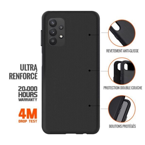 Galaxy A32 5G Hårt Ultra-Fall Anti-Fall Fodral 4M Eiger Svart Svart