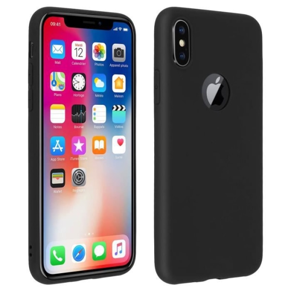 Coque - Forcell - iPhone X / XS - Blød Berøring - Silikone Gel - Sort Svart