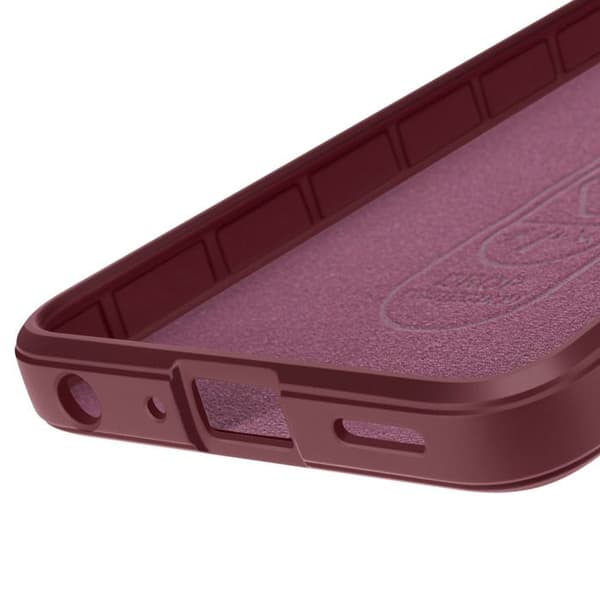 Siliconfodral för Samsung Galaxy A17 Texturerad Reliefdesign Soft-Touch Bordeaux Röd