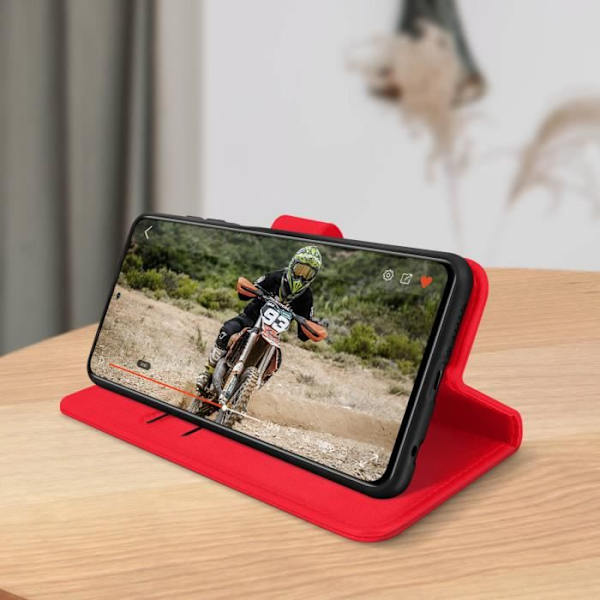 Fodral - AVIZAR - Xiaomi Poco X3 - Heltäckande röd - Stödfunktion - Kortfack Röd