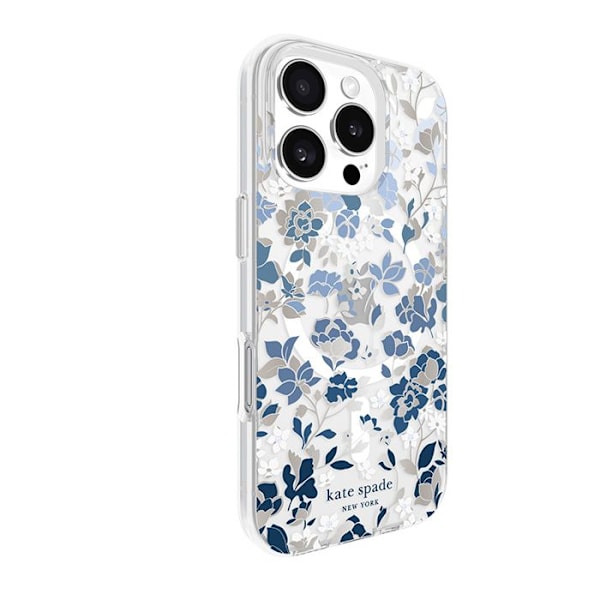 iPhone 16 Pro Fodral - Flowerbed Blå - Kate Spade New York Protective Gems MagSafe Blomsterbädd Blå