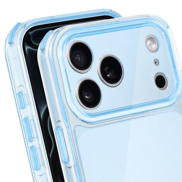 Skal för iPhone 17 Pro Max - AVIZAR - Förstärkt - Halohindrande - Texturerad - Ljusblå Blå