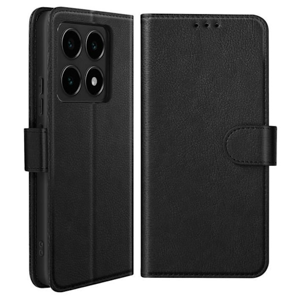 Fodral till Xiaomi 14T Pro - AVIZAR - Stöd för plånboksvändning och video - Svart Svart