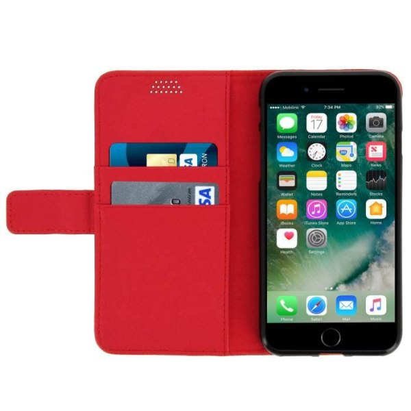 Wallet Flip Case iPhone 7:lle ja iPhone 8:lle - punainen