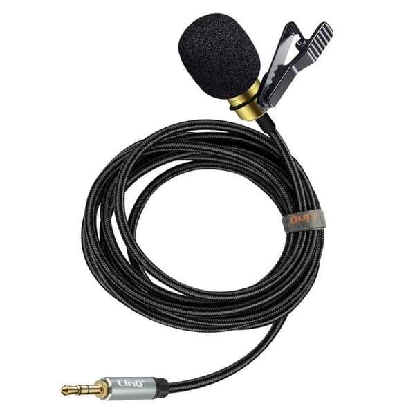 Micro Cravate varten älypuhelin 3,5 mm - 2 m - LinQ - Musta