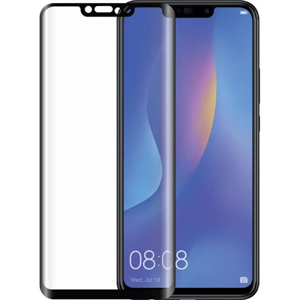 Skærmbeskytter - Honor - 20 Lite - 2,5D hærdet glas - Ridsefast - Sort Svart