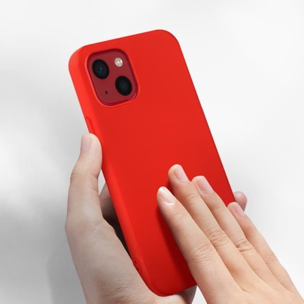 Skyddsfodral - AVIZAR - iPhone 13 Mini - Halvstyv silikon - Röd soft-touch finish Röd
