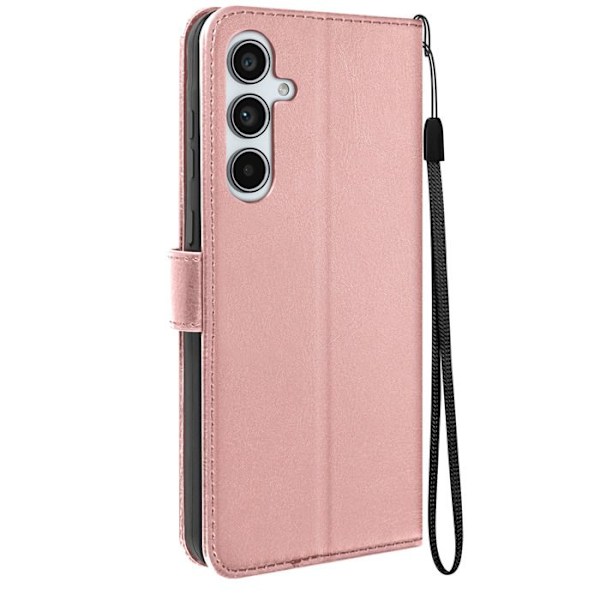 Lompakkokotelo Samsung A55:lle - MAYAXESS - Samppanjanpunainen - Jalusta ja rannehihnatoiminto Rosa