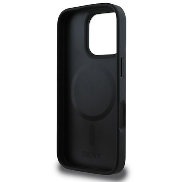 IPhone 16 Pro-fodral - DKNY läder hårdskal rutmönster Magsafe (DKHMP16LPCPVSLK) - Noir svart