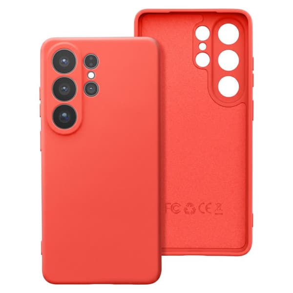 Silicone Soft-Touch Cover til Galaxy S26 Ultra med Orange Mikrofiberforing Apelsin