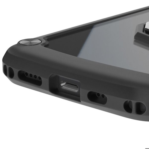 Coque til iPhone 16e med magnetisk ring og videostøtte i sort Svart