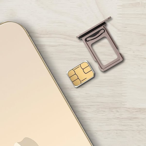 SIM-kortsfack - iPhone - 13 Pro Max/13 Pro - Guld - Gul - Kompatibel med Nano SIM gyllene
