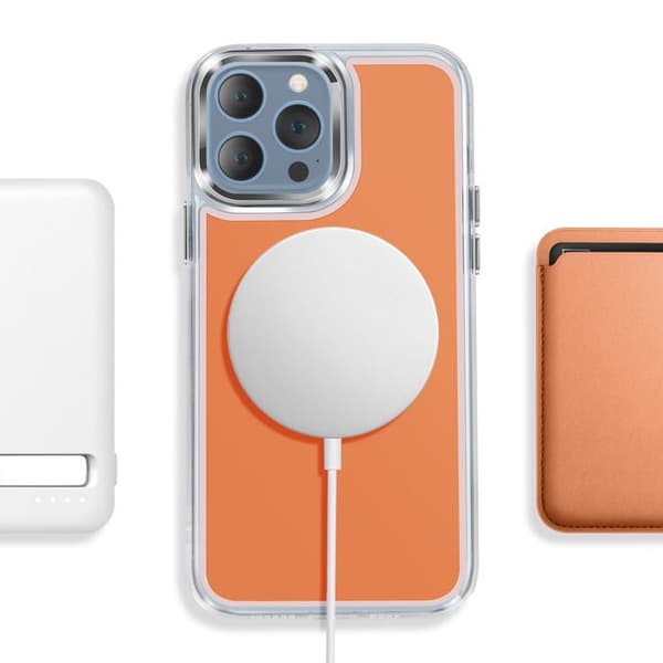 MagSafe-skal för iPhone 13 Pro Max Hybrid Design Förstärkt Orange Apelsin