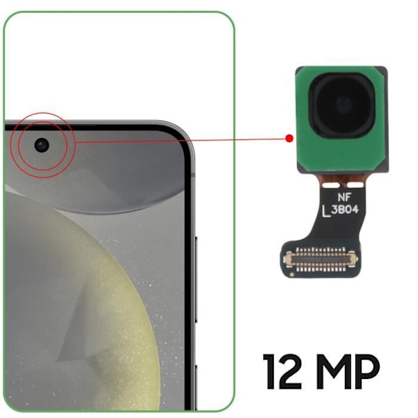 Frontkamera til Samsung Galaxy S24 og S24 Plus 12MP Selfie Sensor Samsung Sort Svart