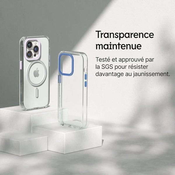 Kotelo - RhinoShield - iPhone 15 Pro - 3m suojaus - Kellastumisenkestävyys - Suuri läpinäkyvyys Transparent, svart