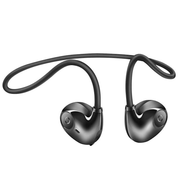 Knogleledningshovedtelefoner - LINQ - Multipoint - IPX4 Vandtæt - 10 timers batterilevetid - Touchscreen Svart