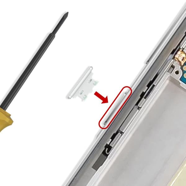 Strömbrytare - SAMSUNG - Galaxy A36 - Vit - Reservdel - Äkta Vit