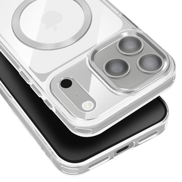 Skydd för iPhone 17 Pro Kristallfärgad Samling Kompatibel med MagSafe Silver Grå