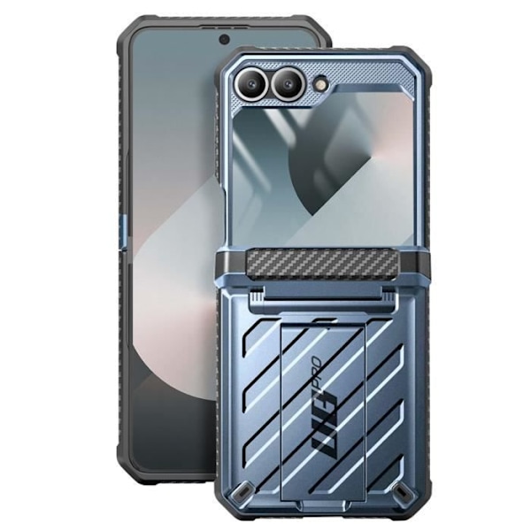 Koko vartalokuori Samsung Galaxy Z Flip 6:lle Iskunkestävä Kickstand Support Supcase Vaaleansininen Blå