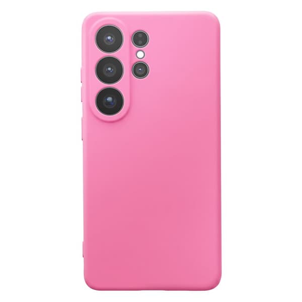 Silicone Soft-Touch-fodral för Galaxy S26 Ultra med mikrofiberfoder i fuchsia Ros