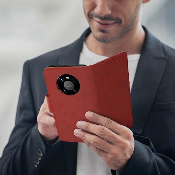 Lompakko - AVIZAR - Huawei Mate 40 Pro / Pro Plus - Punainen - Pehmeä - Kannellinen Röd