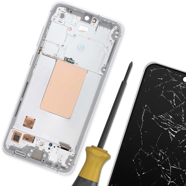 Skärm för Samsung S24 FE LCD + Taktile Glas + Original Samsung Chassi Grå Grå