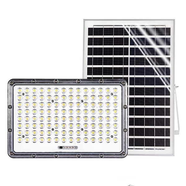 LED Solcelleprojektor 17 W med 20 W solpanel og automatisk detektion grå Grå