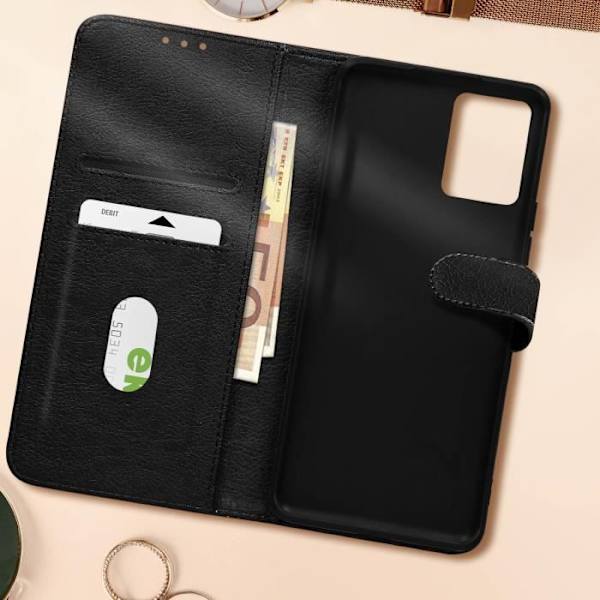 Etui til Xiaomi Redmi Note 12 5G og Poco X5 Pro Kortholder Video Stand Sort Svart