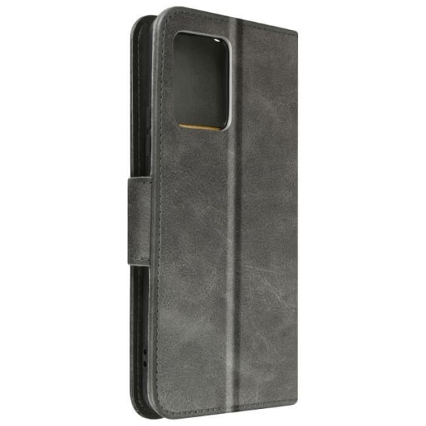 Fodral för Motorola Moto E13 plånbok och videostativ handledsrem grå