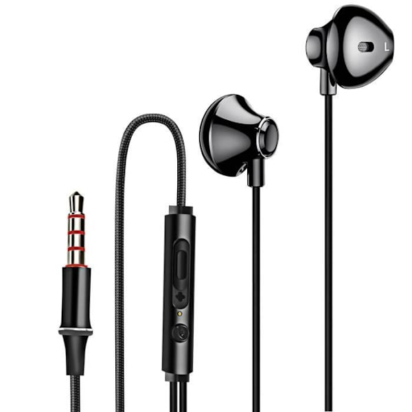 In-ear hovedtelefoner - LINQ - Sort - 3,5 mm stik - Håndfrit sæt - Flettet nylon Svart