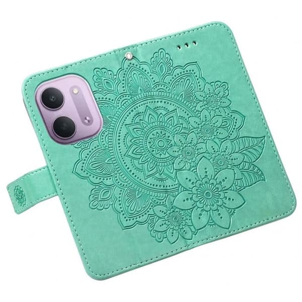 Plånboksfodral för Xiaomi Redmi 17C 5G Mandala-mönster med Stöd Turkos Blå