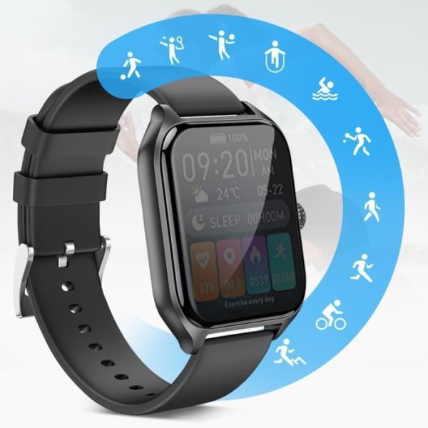 Smart Watch Call Function Activity Tracker 1,85 tuuman näyttö Borofone Black Svart