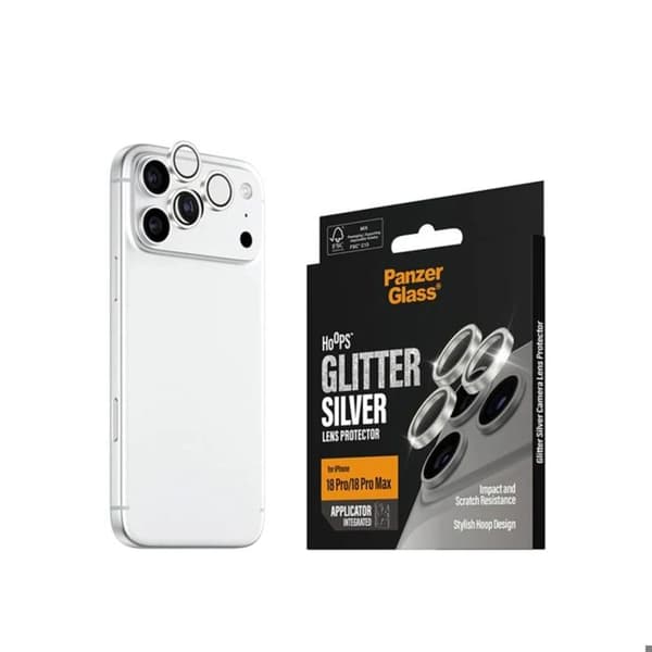 Beskyttelse af kameraobjektiv til iPhone 18 Pro / 18 Pro Max serie Hoops Panzer Glass Sølv