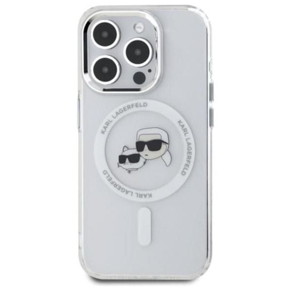 Coque MagSafe Karl Lagerfeld IML Metal Karl & Choupette til iPhone 15 Pro Max (Hvid) vit