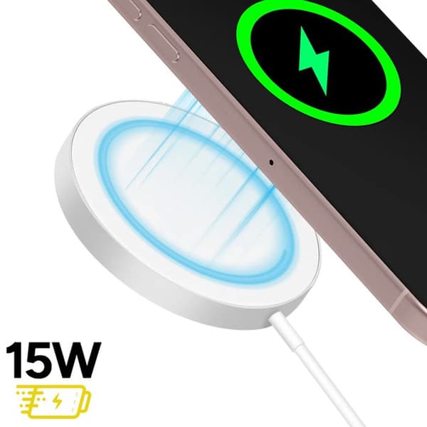 Lader til iPhone 17e Magsafe Magnetisk 15W Mayaxess Hvid Vit