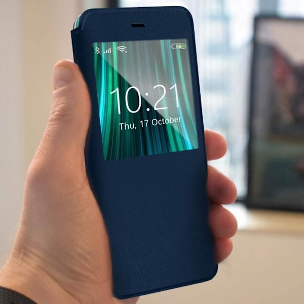 Fodral - AVIZAR - Xiaomi Redmi Note 8 Pro - Fullständigt skydd - Displayfönster - Nattblå Blå