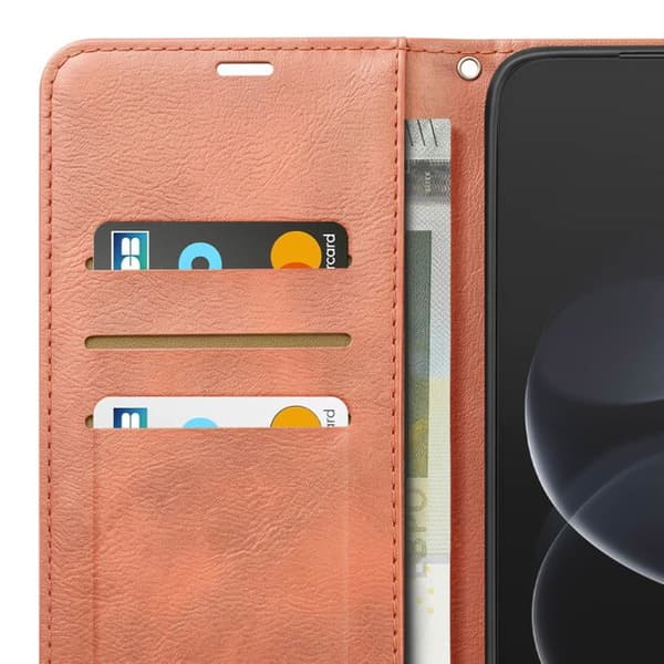 Vintage Etui Tegnebog til Redmi Note 17 Pro med Video Støtte og Brun Håndledsrem brun