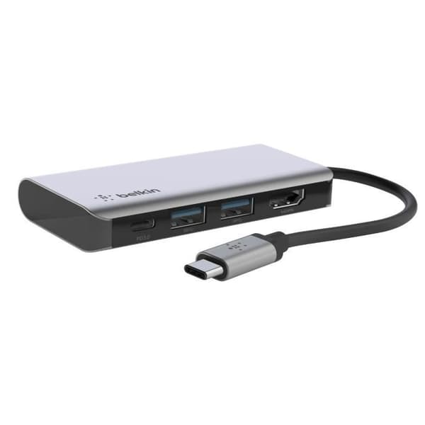 USB-C-sovitin - Belkin - 4in1 - HDMI 4K - 2x USB 3.0 - Power Delivery 100W