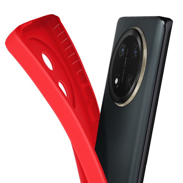 Coque - Honor - Magic 7 Lite - Silikonmaterial - Repellerande - Skyddad Kamerablokk Röd