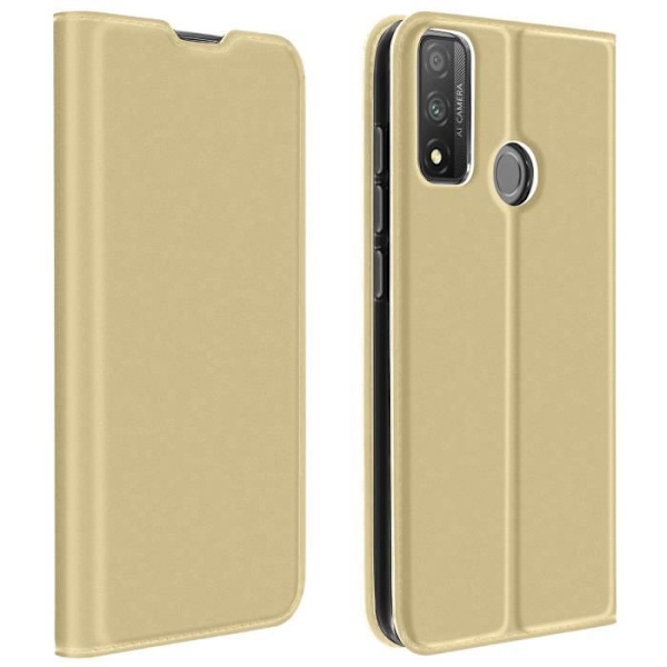 Housu - DUX DUCIS - Huawei P smart 2020 - Ekologinen nahka - Videotuki - Korttipidike Gult guld
