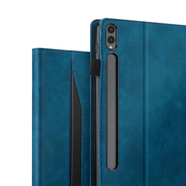 Plånboksfodral för Galaxy Tab S11 Ultra med justerbart videostöd i havsblå Blå