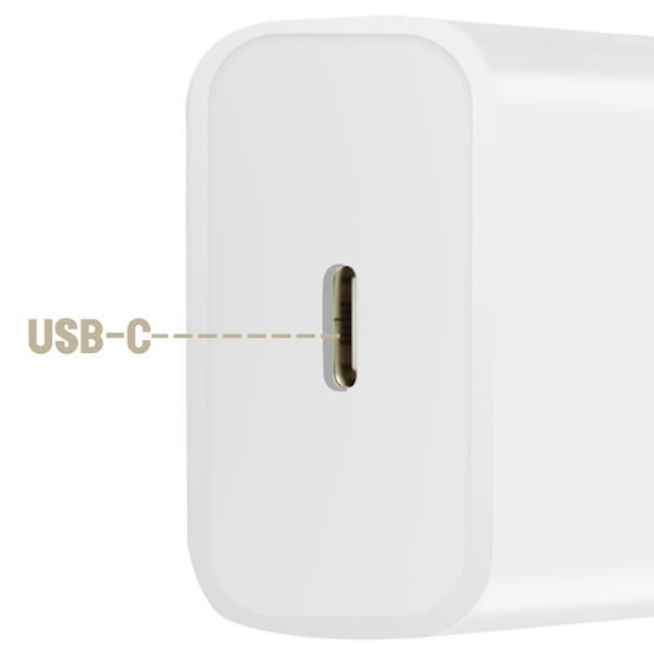 Oplader - MAYAXESS - iPhone 15/16 - 20W - USB-C - Hurtigopladning og avanceret sikkerhed Vit