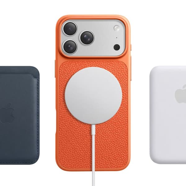 MagSafe-cover til iPhone 17 Pro, Bi-Materiale, Stødabsorberende, Lædertekstur, Orange Apelsin