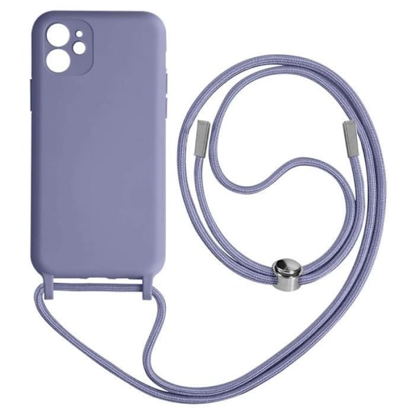 Coque iPhone 11 - AVIZAR - Semi-rigid - Nylon snor 80cm - Lavendel - Unisex Lavendel